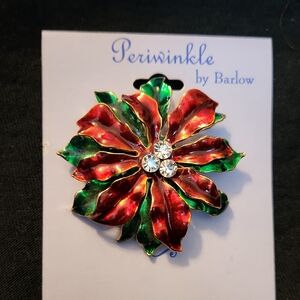 Periwinkle by Barlow Festive Red and Green Brooch